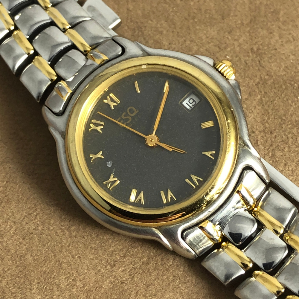 Vintage ESQ Movado Swiss Quartz 2 Tone Watch